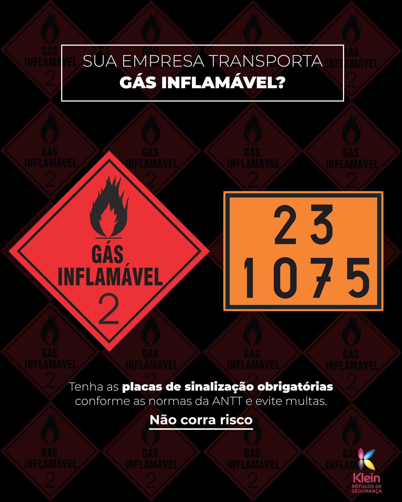Conjunto de 4 Painéis de segurança e 3 Rótulos de Risco para transporte de GLP - Gás - Image 6