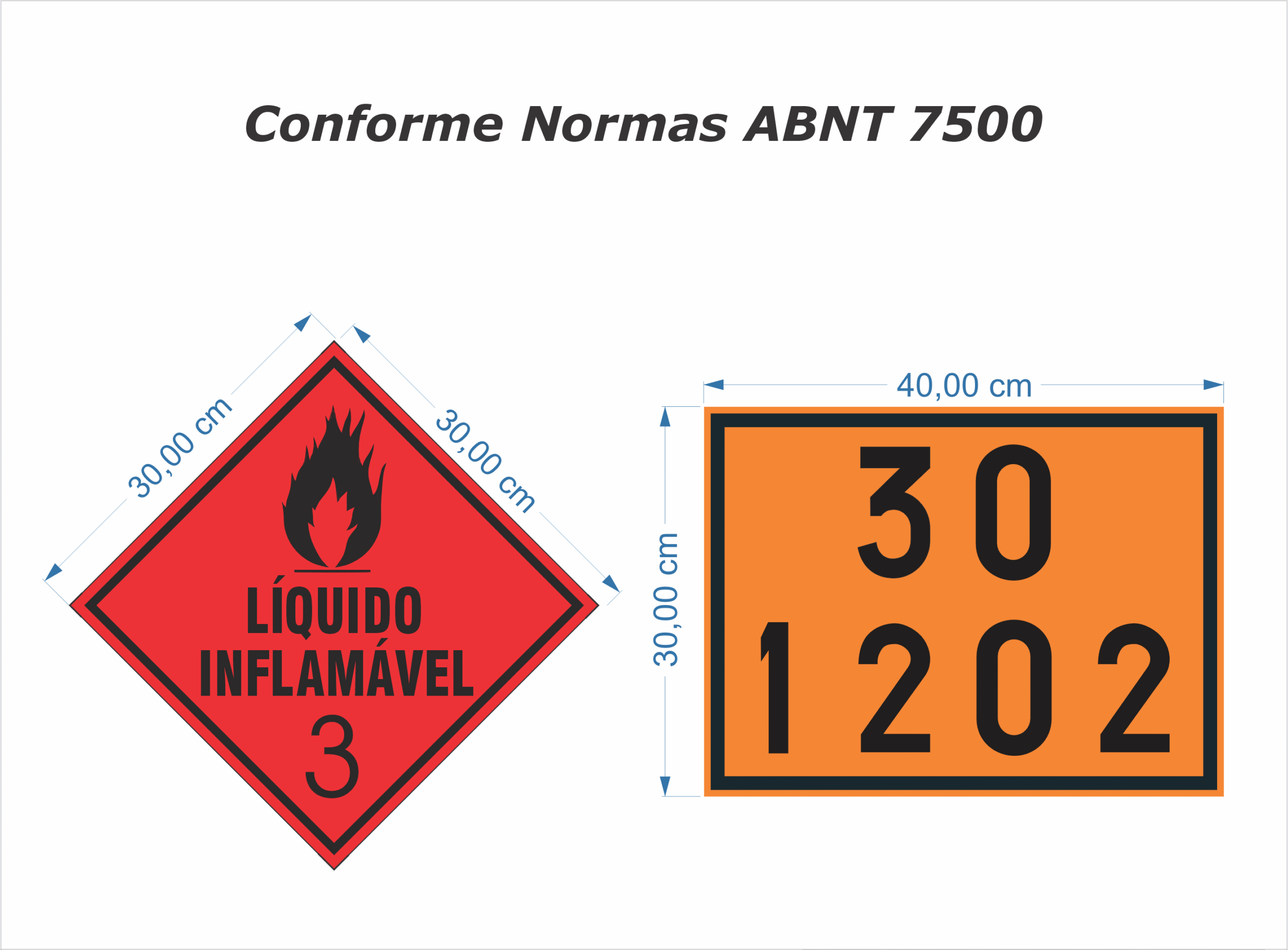 Conjunto de 4 Painéis de segurança e 3 Rótulos de Risco Transporte de Óleo Diesel - Image 2