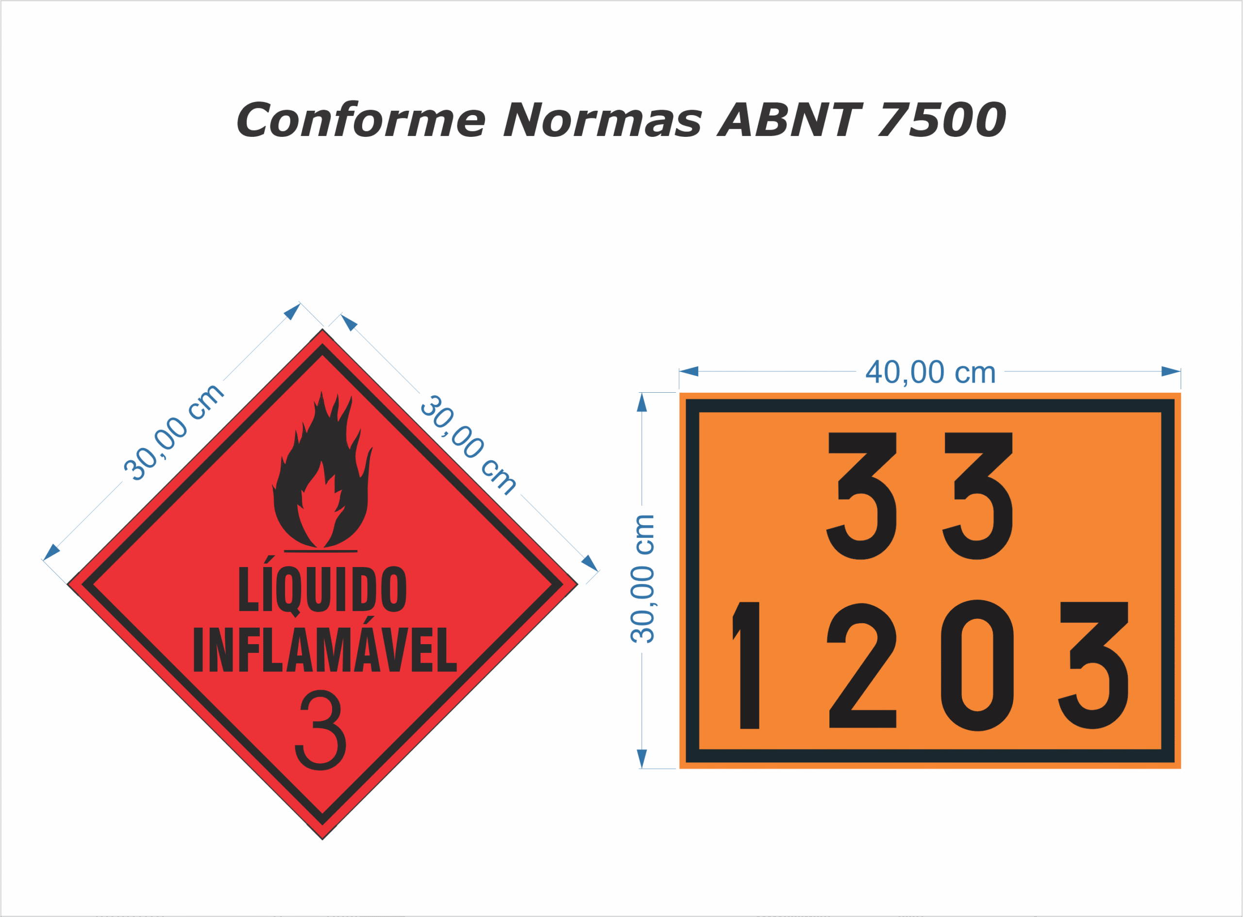 Conjunto de 4 Painéis de segurança e 3 Rótulos de Risco Transporte de Gasolina e Diesel - Image 2